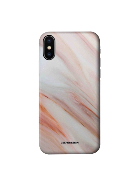 

CelfieDesign White & Peach-Coloured Printed Plastic iPhone X Back Case