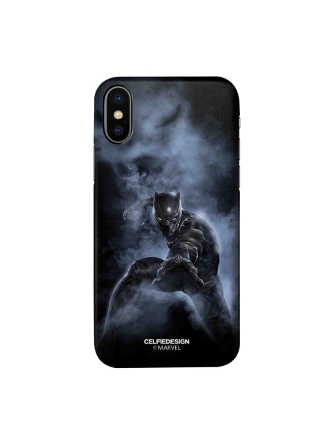 

CelfieDesign Black & Grey Printed Black Panther Attack iPhone X Slim Back Case