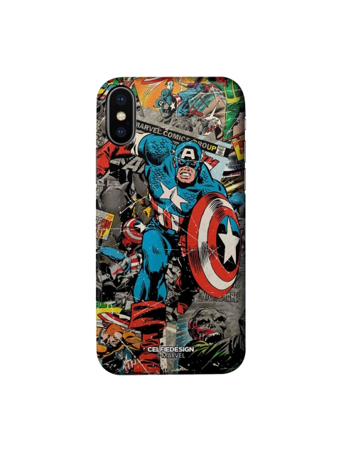 

CelfieDesign Grey & Blue Comic Captain America Plastic iPhone X Back Case
