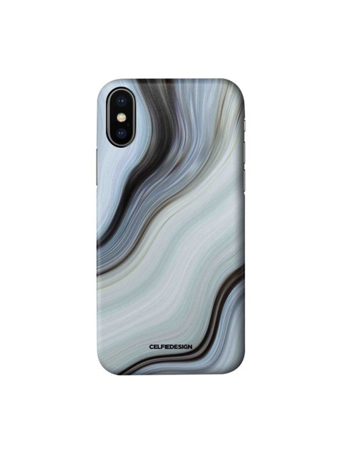 

CelfieDesign White & Blue Abstract Printed Liquid Funk iPhone X Slim Back Case