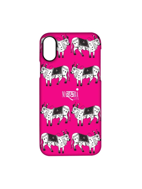 

CelfieDesign Pink & White Masaba Cow Print iPhone X Slim Back Case