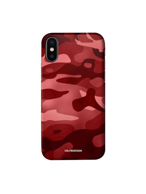 

CelfieDesign Maroon Printed Plastic iPhone X Back Case