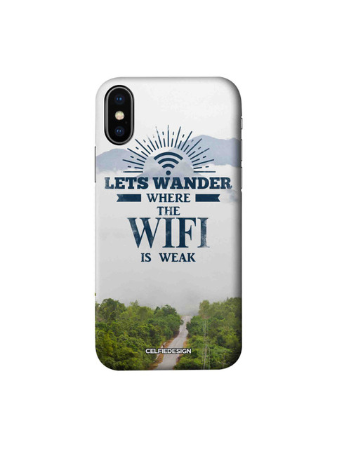 

CelfieDesign Grey & Green Wander Without Wifi iPhone X Slim Back Case