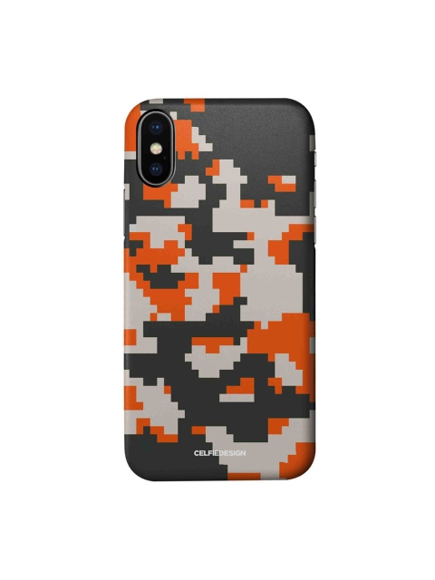 

CelfieDesign Grey & Orange Abstract Pixel Flame iPhone X Slim Back Case