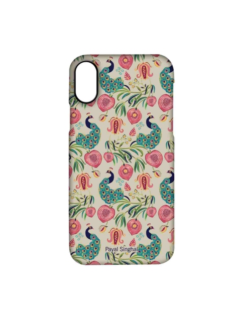 

CelfieDesign Off-White & Pink Floral Printed iPhone X Slim Back Case