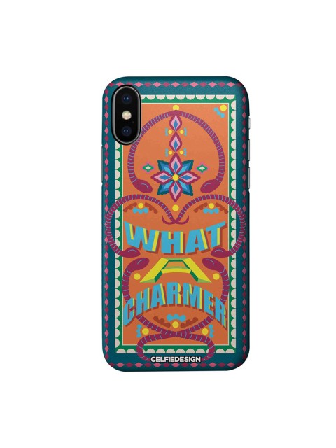 

CelfieDesign Orange & Teal Green What A Charmer iPhone X Slim Back Case