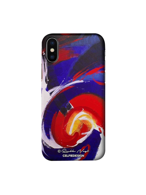 

CelfieDesign Blue & Red Printed Waves iPhone X Slim Back Case
