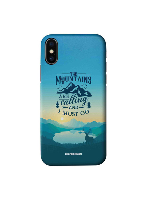 

CelfieDesign Blue & Black Printed Plastic iPhone X Back Case