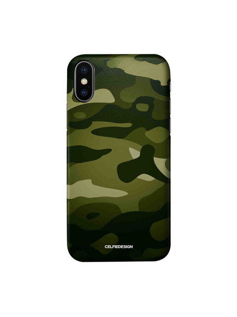

CelfieDesign Green Camouflage Printed iPhone X Slim Back Case