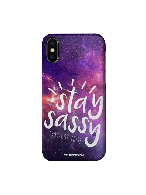 

CelfieDesign Purple & White Stay Sassy iPhone X Slim Back Case