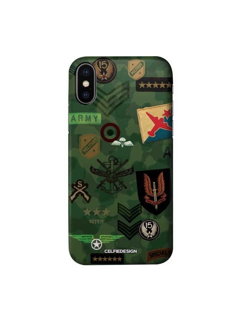 

CelfieDesign Olive-Green & Brown iPhone X Slim Back Case