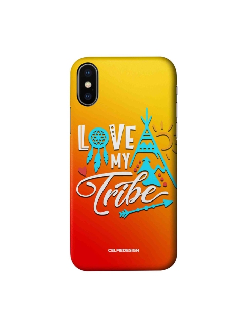 

CelfieDesign Orange & Yellow Love My Tribe iPhone X Slim Back Case