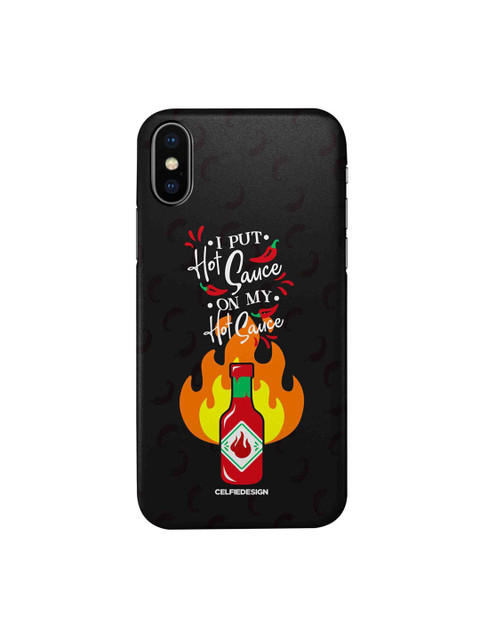 

CelfieDesign Black & Orange Printed Hot Sauce iPhone X Slim Back Case