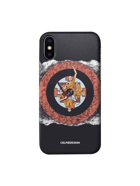 

CelfieDesign Black & Peach Rock Graphic Printing iphone X Back Case