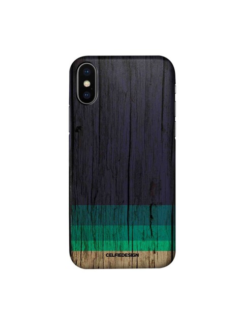 

CelfieDesign Black & Green Wood Stripes iPhone X Slim Back Case