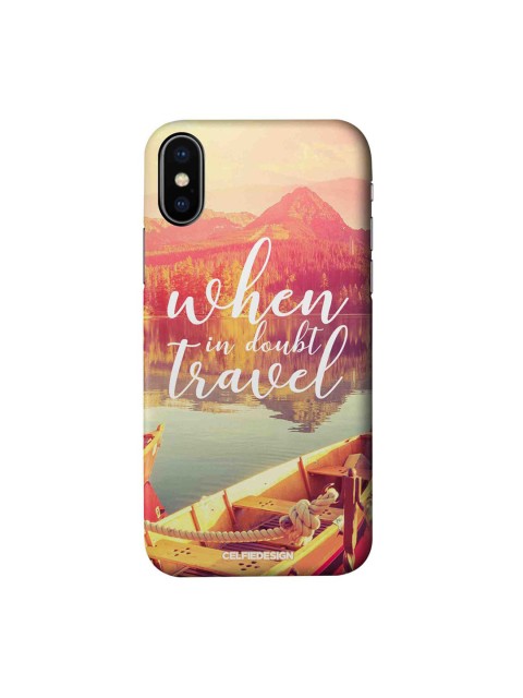 

CelfieDesign Multi-Coloured When In Doubt Travel iPhone X Slim Back Case