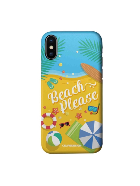 

CelfieDesign Yellow & Blue Beach Please iPhone X Slim Back Case