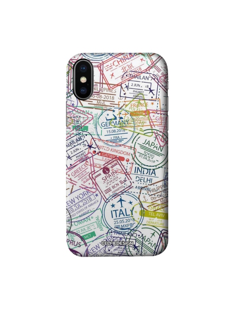 

CelfieDesign White & Pink Immigration Stamps Classic iPhone X Slim Back Case