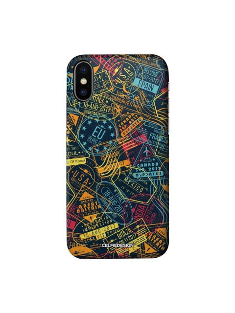 

CelfieDesign Blue & Yellow Graphic Printing iPhone X Slim Back Case