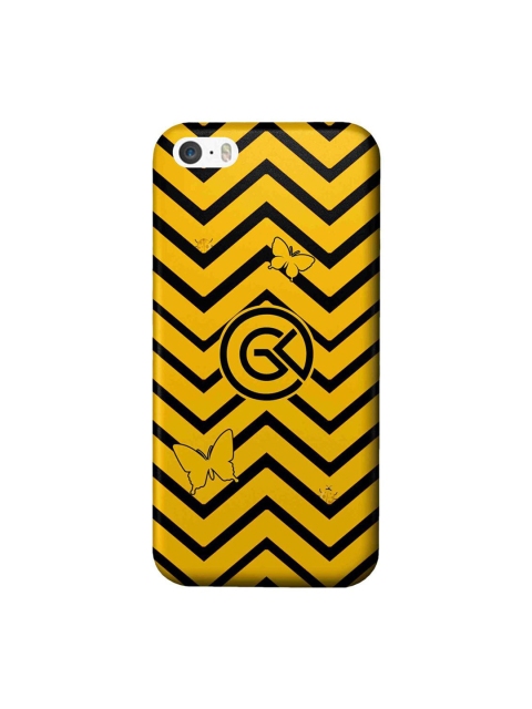 

CelfieDesign Yellow & Black Waves Geometric Printed iPhone SE Slim Back Case