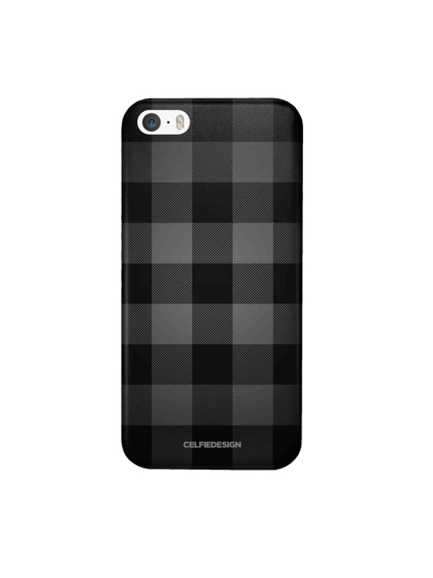 

CelfieDesign Black & Grey Checkmate iPhone SE Slim Back Case
