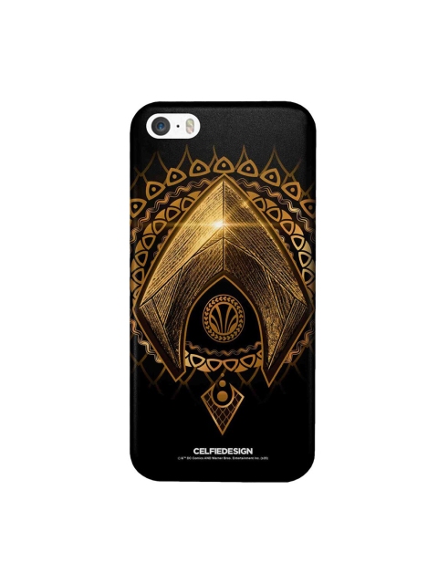 

CelfieDesign Black & Gold-Toned Printed Aquaman Logo iPhone SE Slim Back Case