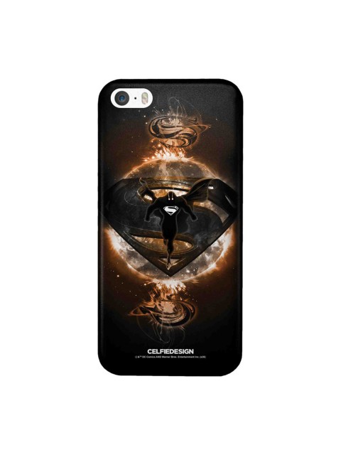 

CelfieDesign Black & Orange Printed Superman Rage Printed iPhone SE Slim Back Case