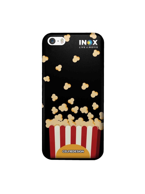 

CelfieDesign Black & Beige Inox Popcorn Quirky Printed iPhone SE Slim Back Case