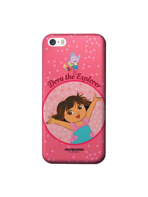 

CelfieDesign Pink & Brown Joyful Dora iPhone SE Slim Back Case