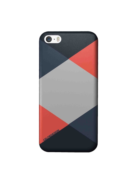 

CelfieDesign Red & Blue Criss Cross Coral iPhone SE Slim Back Case