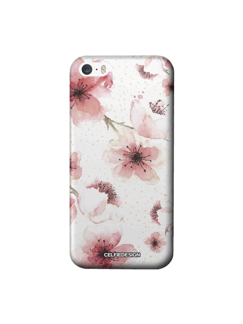 

CelfieDesign White & Pink Peach Pastels Floral Printed iPhone SE Slim Back Case