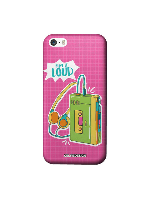 

CelfieDesign Pink & Green Walkman Quirky Printed iPhone SE Slim Back Case