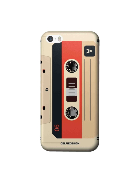 

CelfieDesign Beige & Red Casette iPhone SE Slim Back Case