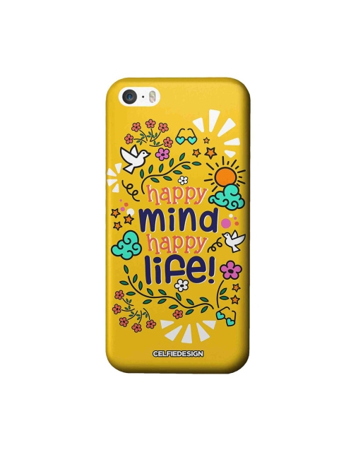 

CelfieDesign Yellow & Blue Happy Mind Happy Life iPhone SE Slim Back Case