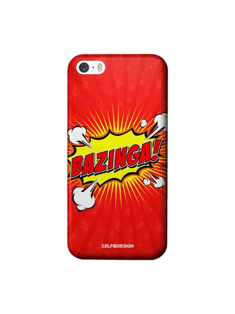 

CelfieDesign Red & Yellow Bazinga Printed iPhone SE Slim Back Case