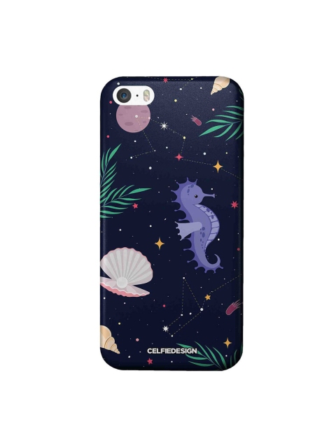 

CelfieDesign Navy Blue & Green Space Beach Printed iPhone SE Slim Back Case