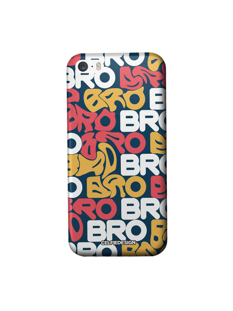 

CelfieDesign White & Mustard Yellow Bro Typography Printed iPhone SE Slim Back Case, Off white