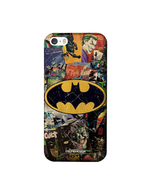 

CelfieDesign Black & Yellow Comic Bat Printed iPhone SE Slim Back Case