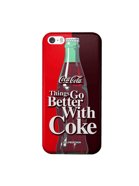 

CelfieDesign Brwon & Red Go With Coke iPhone SE Back Case, Brown