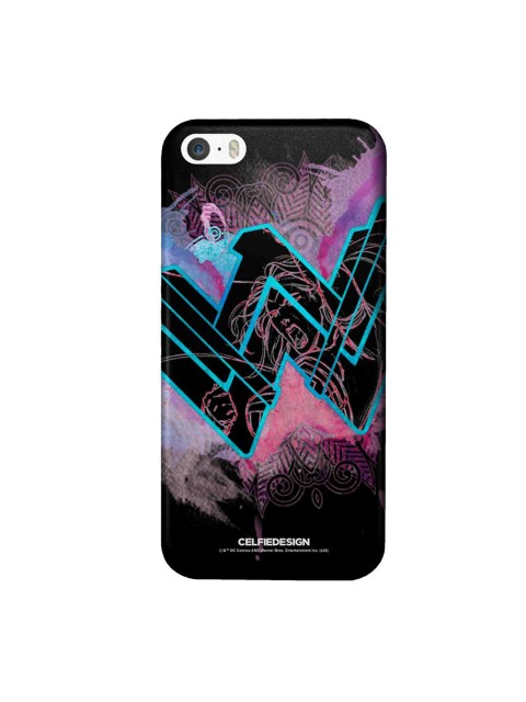 

CelfieDesign Black & Pink Wonder Woman Splash iPhone SE Slim Back Case