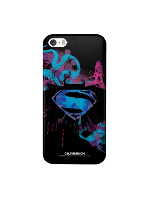 

CelfieDesign Black & Blue The Epic Trio Superhero Printed iPhone SE Slim Back Case