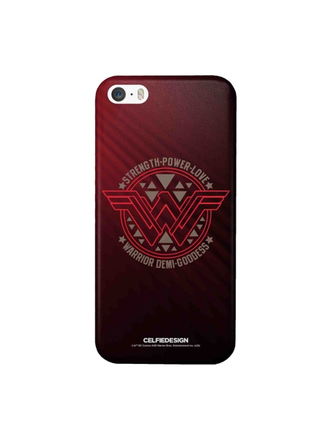 

CelfieDesign Maroon Printed Wonder Woman Stamp iPhone SE Slim Back Case