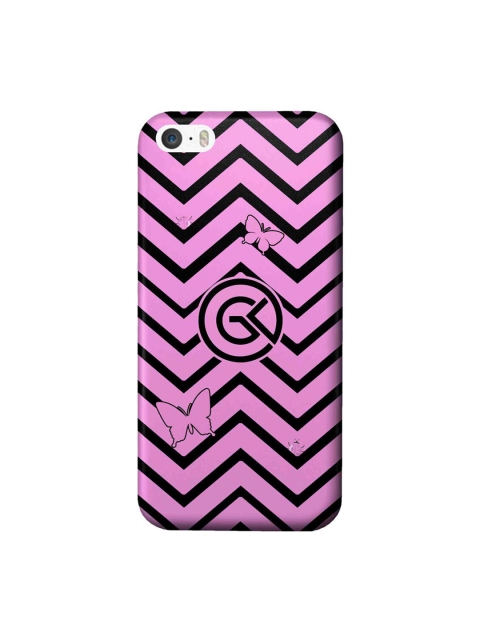 

CelfieDesign Black & Pink Printed Waves iPhone SE Slim Back Case