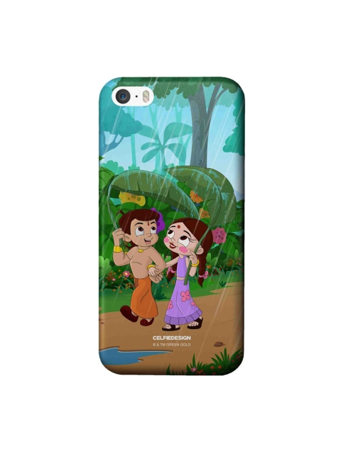 

CelfieDesign Green & Blue Bheem and Chutki In Rainforest iPhone SE Slim Back Case