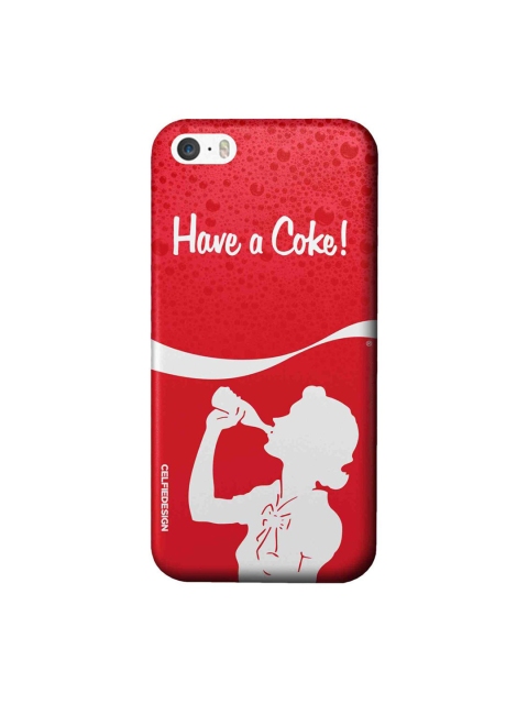 

CelfieDesign Red & White Have A Coke Girl Conversational Printed iPhone SE Slim Back Case