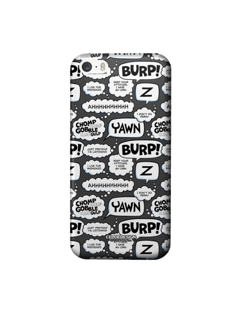 

CelfieDesign Black & White Moods of Garfield Grey iPhone SE Slim Back Case