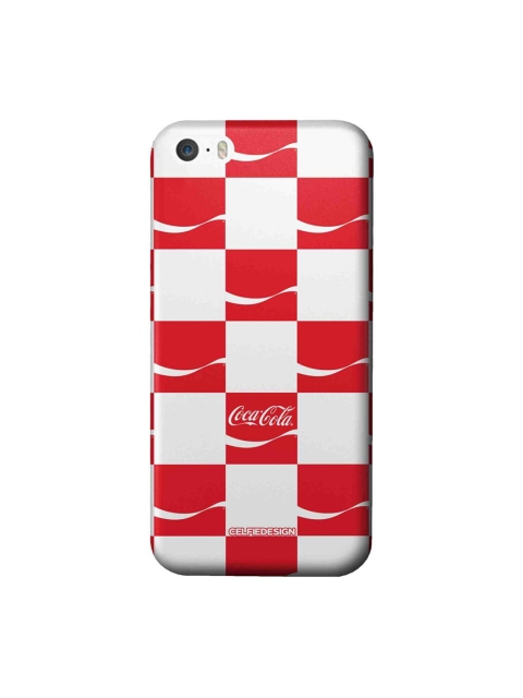 

CelfieDesign White & Red Dynamic Ribbon Printed iPhone SE Back Case
