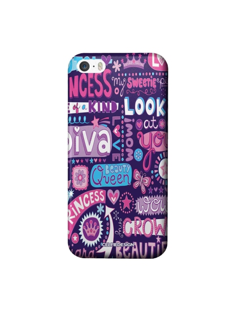 

CelfieDesign Purple & Pink Diva Diaries iPhone SE Slim Back Case