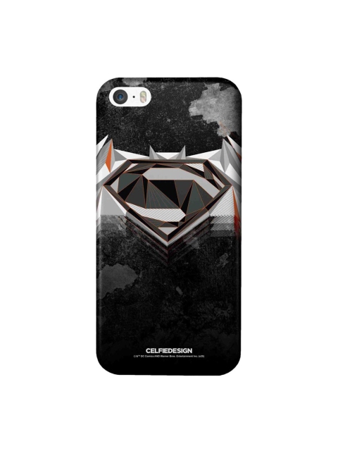 

CelfieDesign Black & Grey Man of Steel Superhero Printed iPhone SE Slim Back Case