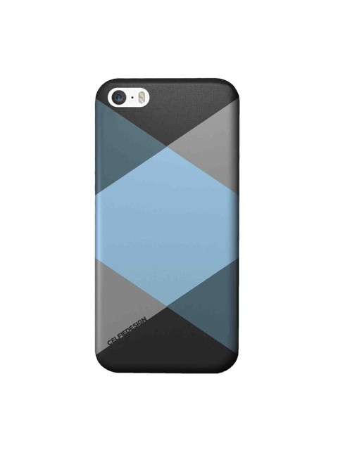 

CelfieDesign Blue & Black Criss Cross Geometric Printed iPhone SE Slim Back Case